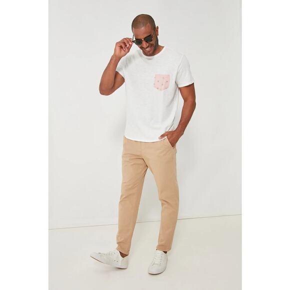 Marine Layer Saturday Athletic Fit Drawstring Waist Pants Faded Khaki Tan XXL - Picture 5 of 16